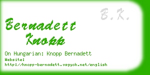 bernadett knopp business card